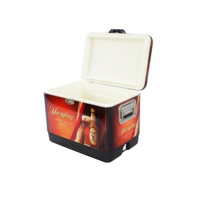 China Nengfeng Insulated 51L Hunting Fishing Camping Cooler Cooler Wine Cooler Metal Cooler Box for sale