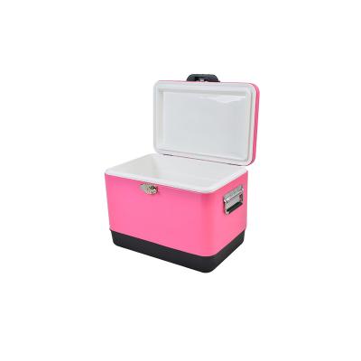 China Insulated Cooler Box 29L Iron Wine Cooler Metal Cooler Box For Party Fishing Box for sale