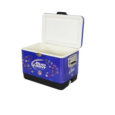 China Portable 51L Insulated Cooler Box Metal Cooler Box For Party / Picnic Fishing Box for sale