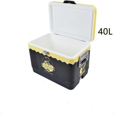 China 2021 Amazon New Sale 40L Insulated Cooler Box& Metal Ice Box Wine Cooler Rolling Top Steel Fridge Promotional Gift Insulated Portable Cooler Box for sale