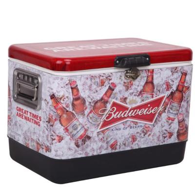 China 2020 Insulated Rolling Cooler Metal Ice Cooler 51L Box Wine Cooler Box Vintage Bag Wine Fridge Amazon Success 2020 Promotional for sale