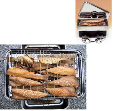 China Easily Assembled Outdoor Stovetop Smoker Cooker for Chips Fish Meat and Cooking Wood BBQ with a Thermometer Amazon Hit Folding for sale