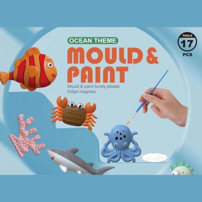 China Sea Life DIY Figures Soft Toys Paint Animal Toys Art Painting Kit With Magnet for sale