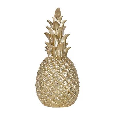 China Pineapple Nordic Fruit Shaped Crafts Europe Gold Resin Creative Desktop Decorations for sale