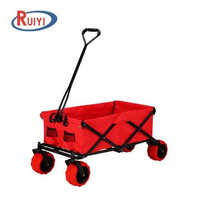 China Custom Sturdy Outdoor Folding Garden Cart Beach Cart Folding Shopping Cart With PU Foam Wheel for sale