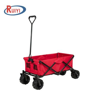 China Portable All Terrain Folding Cart With PU Foam Wheel Folding Beach Cart for sale