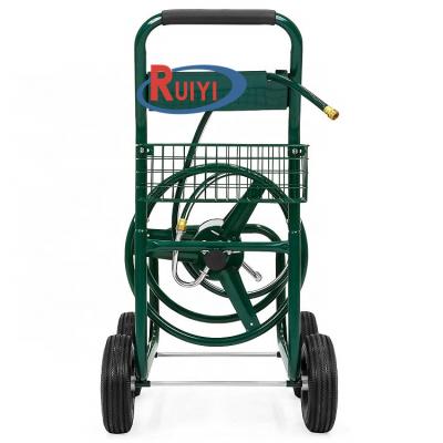 China Folding Kayak Cart 4 Wheels Outdoor Heavy Duty Garden Water Hose Reel Cart Yard Planting With Basket New for sale