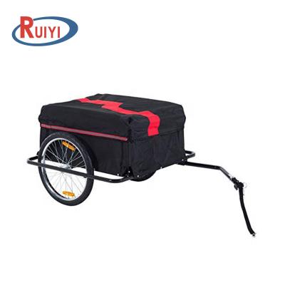 China Customized Folding Trailer Bike Cargo & Luggage Trailer Cart With Removable Cover & Quick Release Wheels - Red / Black Outdoor Cart for sale