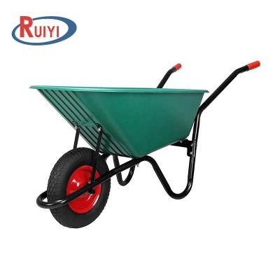 China 150Kg Garden Work Wheelbarrow Pneumatic Heavy Duty Polypropylene Plastic Plastic Wheel Barrow FOR EUROPE MARKET for sale