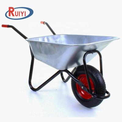 China Garden Work Plant For Sale Heavy Duty Tire Wheelbarrow Garden Cart Landscape Wagon Silver 1 for sale