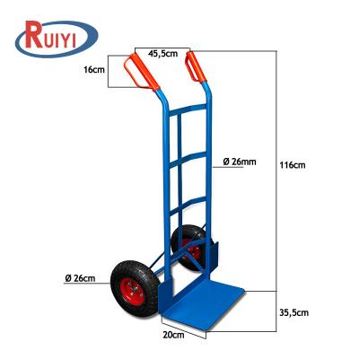 China Heavy duty 200kg 10In foldable loading platform. Pneumatic Tire Bag Hand Trolley Wheelbarrow Cart Truck for sale