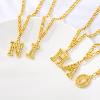 China BOHEMIA Initial Letter Jewelry Set Joyas De Plata 26 Steel Alphabet Initials Necklace Bracelet Zinc Alloy Dangle Anklet Chain for sale