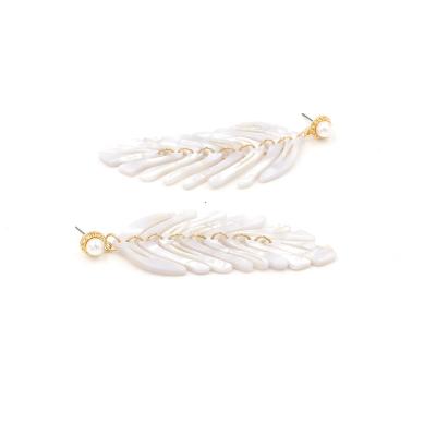 China New BOHEMIA Design Acetate Panel Sheet Shaped Resin 925 Sterling Sliver Pin Acrylic Feather Earring Shaped Earrings For Women Daily Life for sale