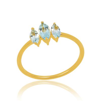 China Best Selling Vintage Quality Topaz Gemstone Ring 18k Gold Plated 925 Sterling Silver Wholesale Jewelry for sale