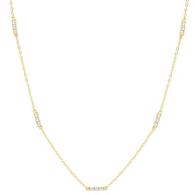 China Fashionable Luxury Fine Necklaces S925 Sterling Silver Chain In Zircon Vintage Women Personality Jewelry for sale