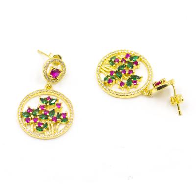 China Religious Earings For Women Fashion Wholesale Gold Plated Rhinestone Stud Dangle Earring 2022 New for sale