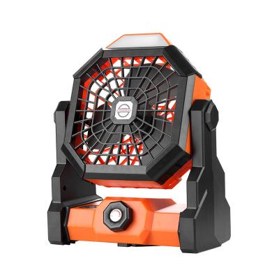 China For Details Summer Outdoor Adjustable Speed ​​Camping Fan Rechargeable Battery Camping Outdoor Fan With Led Light for sale