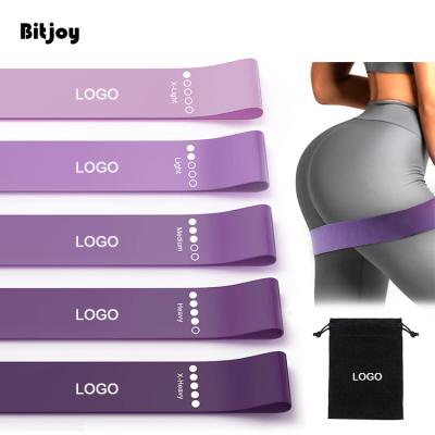 China Slip Resistance Bands Band Hot Selling Logo Booty Band Custom Bitjoy Latex Resistance Band Set of 3 for sale