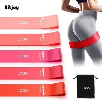 China Bitjoy Newcomer Bitjoy Resistance Bands Latex Booty Slip Leg Bands Resistance Band Elastic Glute Exercise Band for sale