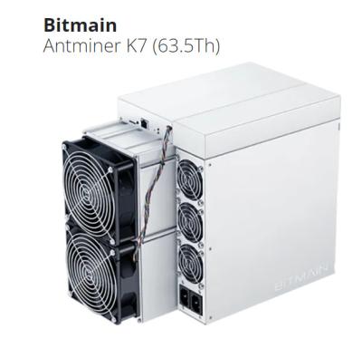 China De nieuwe van de MijnwerkersAntminer K7 58T 63.5T 3080W van Bitmain ASIC Muntstukken van de MijnwerkersBlockchain KDA Te koop