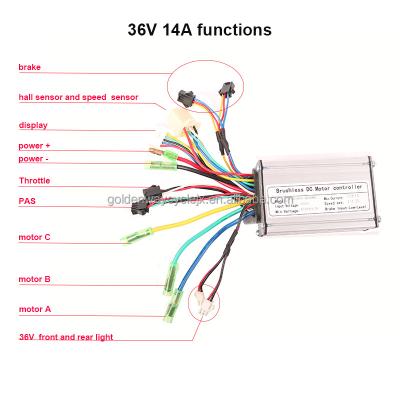 China Powerful E bike 36v 14A dc motor speed controller 6 speed controller mofest for sale