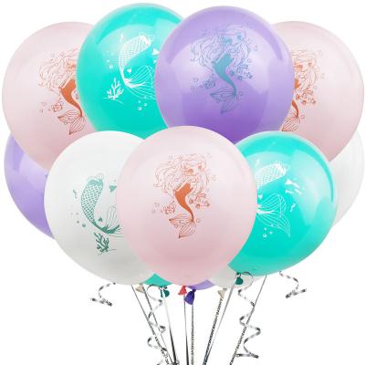 China 12 Inch Mermaid Printing Confetti Balloon Latex Balloon Party Decoration Gift Toy for sale