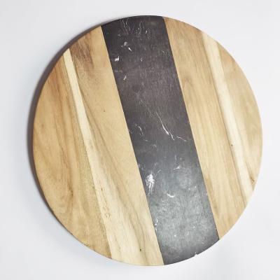 China Sustainable Hot Selling Soft Serving Double Side Round Cutting Board Storage Table Wooden Solid Board for sale