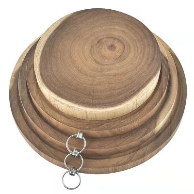 China Sustainable High Quality Sustainable Wood Crafted Acacia Wood With Bark Cutting Board for sale