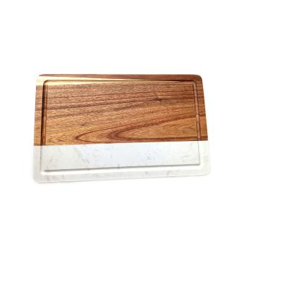 China Factory direct sale cheese chopper marble and acacia minimalist serving board for sale