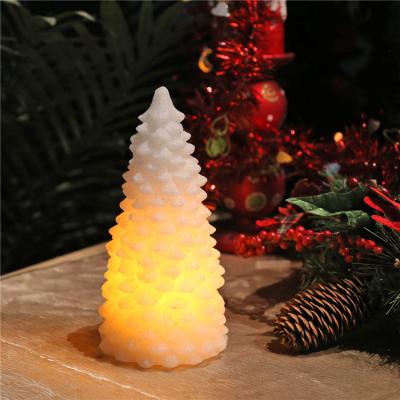 China China Supplier Good Quality White Shiny Decorative Led Christmas Tree Candle Flameless for sale