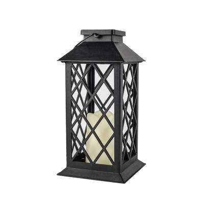 China Home Outdoor Garden Party Decoration LED Lanterns Hanging Flashing Flame Lights Less Wind Lamps for sale