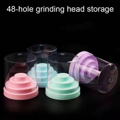 China Recyclable 48 Holes Grinding Key Plastic Nail Drill Bits Box Storage for sale