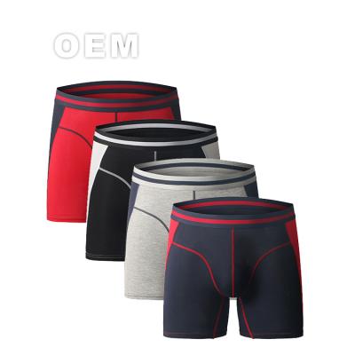 China Anti-Bacterial Fast Delivery Competitive Price Athletic Fitness Men Underwear Soft Breathable Custom Logo Men Underwear Long Boxer for sale