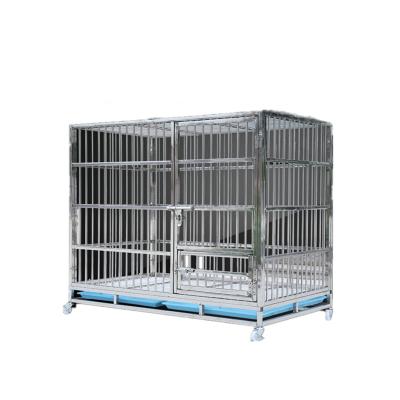 China Dog Cage Stainless Steel Wire Pet Metal Cage Breathable Wholesale Door Dog Cage for sale