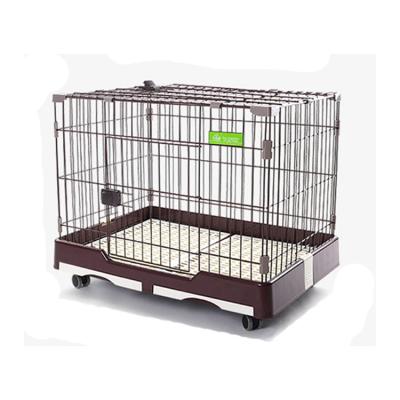 China Breathable In Stock Stainless Steel Puppy House Metal Cage Easy Clean Portable Kennel Commercial Dog Cage for sale