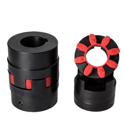 China High Stability Jaw Rubber Flexible Shafts Coupling With Flange Shaft Bore Size Can Sutomized for sale