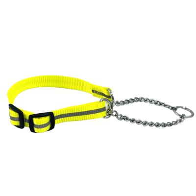 China Amazon Reflective Hot Selling Choke Training Collar Adjustable Martingale Chain Collar For Dog for sale