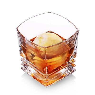 China Old Fashioned Heavy Low Whiskey Glass Luxury Square Liquor Glass Whiskey For Bourbon Brandy Vodka Whiskey for sale