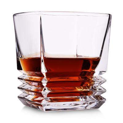 China Old Fashioned Heavy Low Whiskey Glass Luxury Square Liquor Glass Whiskey For Bourbon Brandy Vodka Whiskey for sale