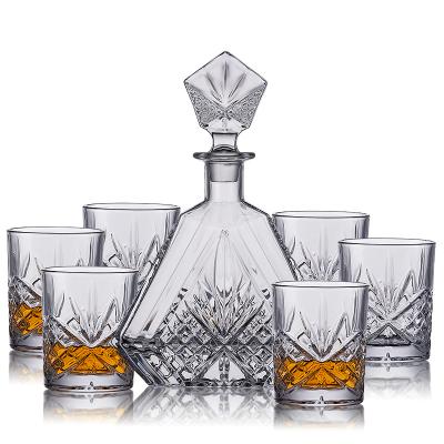 China Whiskey Set Current Classic Diamond Whiskey Glass Set Amazon Handmade Wholesale Design Place Whiskey Bottle Whiskey Decanter for sale