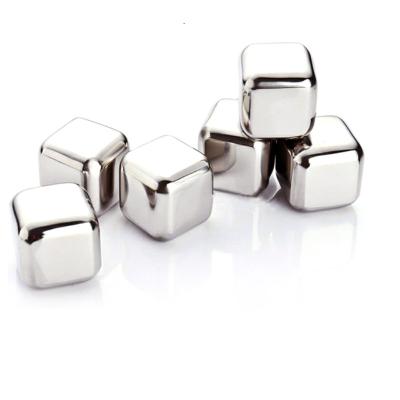 China Viable Wholesale Eco-Friendly Whiskey High Grade Stainless Steel Sreusable Cube Ice Cube Cooling Stone for sale