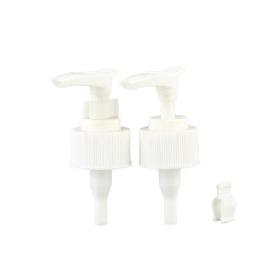 China Spill non staple factory wholesale plastic ribbed cosmetic lotion pump packaging lotion pump dispenser 28/410 for thick cream for sale