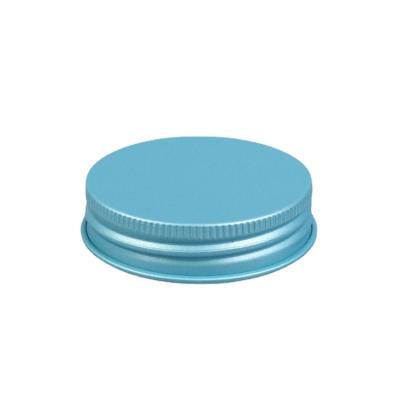 China Non Spill Factory Wholesale Blue Cosmetic Packaging Screw Cap 42mm Aluminum Metal Cap for sale