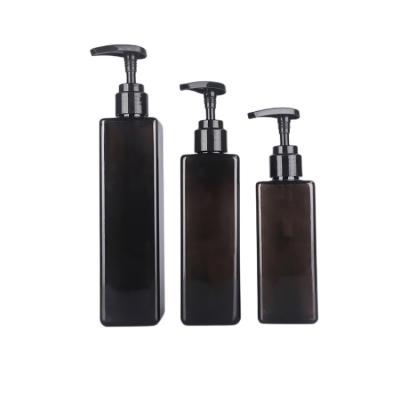 China Best Selling 200ml 250ml 300ml Empty Black Soap Dispenser Bottle Lotion Pump Bottles From Cosmetic Manufacture for sale