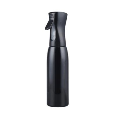 China Best Selling 300ml Water Spray Cosmetic Maker Black Plastic Empty Mist Spray Continuous Bottle For Hair Styling for sale