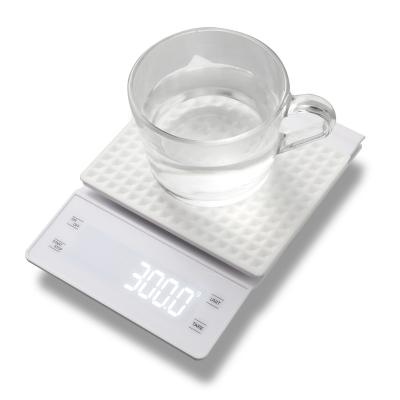 China Weight Measuring New Digital 3000g Batteries Timer Electric Kitchen Timemore Diet Coffee Scale A.C.A. for sale