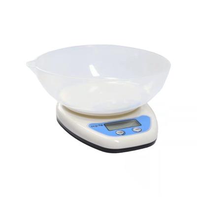 China With Tray Professional Portable Kitchen Scale 2kg 5kg Slimming Scale Cooking Mini Food Weighing Kitchen Scale With Bowl for sale