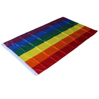 China 3x5ft Rainbow Flag 90x150cm Polyester Lesbian Pride Flag LGBT Gay Peace Flag FLYING for sale