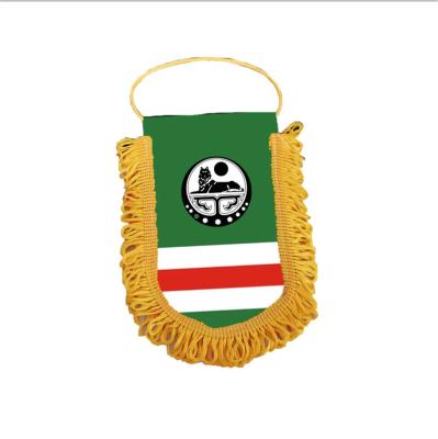 China Custom High Quality Health Care Institutes Mini Rearview Mirror Football Team Car Flag Pennant for sale