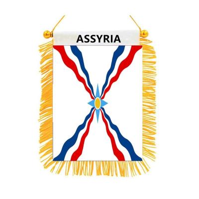 China Assyria Hanging Flag Assyrian Empire Double Sided Mini Hanging Flags High Quality Polyester Printed for sale